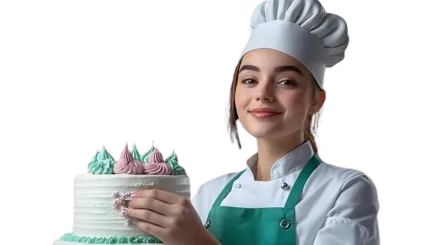 Chef préparant un cake